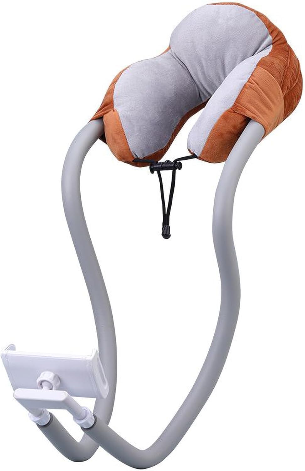 Photo 1 of YISUIPU Neck Phone Holder, Lazy Gooseneck Phone U Pillow Holder Bracket,360°RotateTablet Stand for Home,Travel, Outdoor (Brown