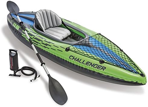 Intex Challenger K1 Kayak, 1-Person Inflatable Kayak Set with Aluminum Oars and High Output Air Pump
