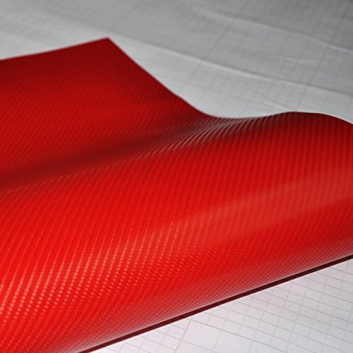 4D Glossy Red Carbon Fibre Vinyl Wrap Gloss Sheet Air Free diffrent Sizes (50cm x 1.52m)