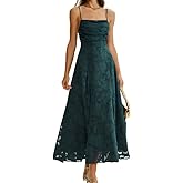 RIHOAS Women's Maxi Dresses Wedding Guest Dress A-Line Long Square Neck Backless Sling for Beach Wedding Party