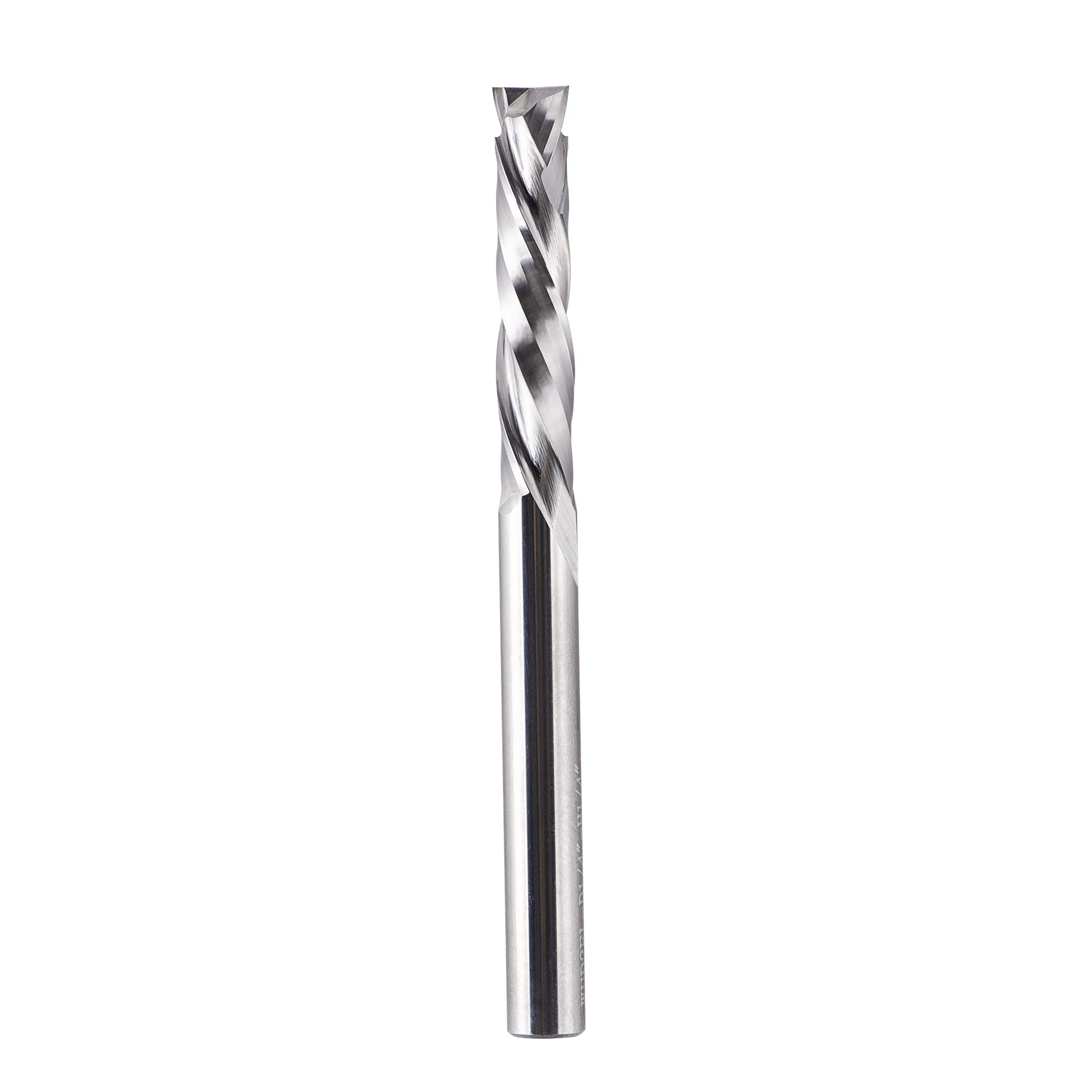 SpeTool 1/4 Inch Shank Spiral Compression Router Bit, Extra Long 1-1/4" Cutting Length Solid Carbide CNC End Mill, Up Down Cut Woodworking Tool for Plywood, MDF, Hardwood, 3" Total Length