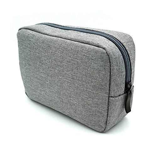 ERCRYSTO Universal Electronics/ Accessories Soft Carrying Case Bag, Durable & Light-weight,Suitable for Out-going, Business, Travel and Cosmetics Kit (Small-Gary)