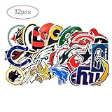 32pcs Football NFL New England Patriots Philadelphia Eagles Badge Laptop Stickers Soccer Star Stickers Computer Car Skateboard Motorcycle Bicycle Luggage Guitar Bike Decal