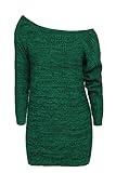 ANGVNS Knitted One Off Shoulder Chunky Knitted Sweater Jumper Dress