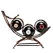 Antique Rocking Chair Design Bronze Tone 3 Bottle Tabletop Wine Rack Display Organizer Holder Stand