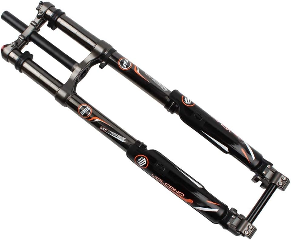 MTB Front Fork 26 27.5 Inch Shoulder Control Aluminum Alloy Mountain Bike Suspension Air Pressure Bicycle Shock Absorber Forks Adjust Trave:203 mm