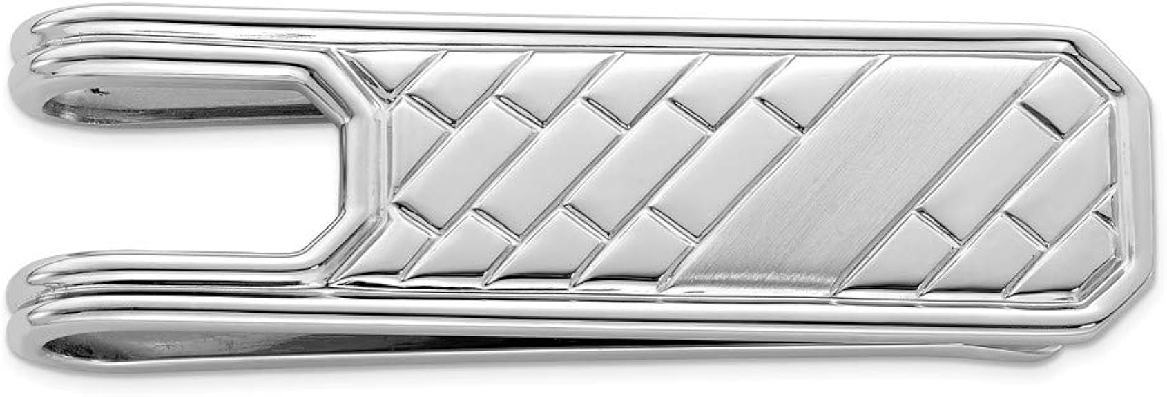 Solid 925 Sterling Silver Men's Slim Business Credit Card Holder Money Clip 51mm x