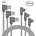 ANSEIP 90 Degree iPhone Cable 6ft 3Pack Right Angle lightning Cable USB Charger Cords Fast Charging and Data Sync for iPhone7/7 Plus iPhone6 /6s (Grey)
