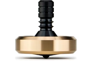 DjuiinoStar Premium Spinning Top, Brass Collar with Zirconium Stem, 8-10 Minutes, High Precision EDC Desktop Toy DST-811R