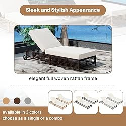 MoBtovs Rattan Outdoor Lounge Chair with 5-Position