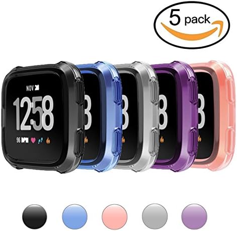 Lilycase Fitbit Versa Protector Case Cover,Soft Slim TPU Protective Case Fitbit Versa Accessories Flexible Anti-Scratch Bumper Cover for Fitbit Versa Fitness Smart Watch,for Women Men-(All Color)