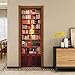 MISSSIXTY 跟卖的是狗 3D Bookshelf Door Wall Mural Wallpaper Stickers Vinyl Removable Decals for Home Decoration 30.3