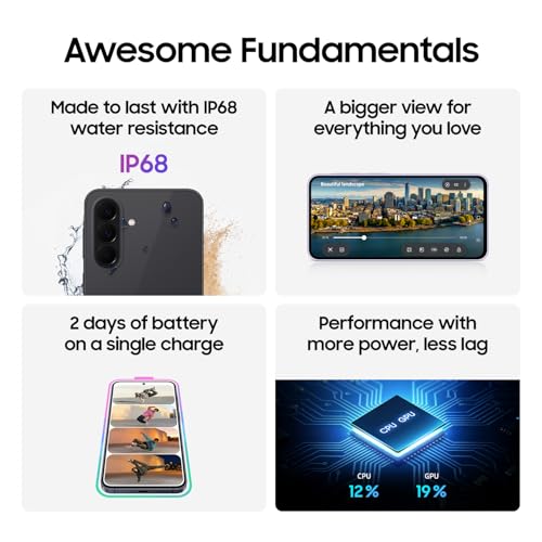 Samsung Galaxy A37, 128GB, Awesome Charcoal, 5G (Unlocked, CAD Version) - 6.7" sAMOLED FHD+ Display, Awesome Intelligence, 6GB Ram, 4K@30fps, 45W Fast Charging