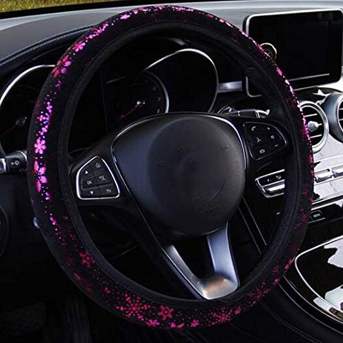 LYYLio Unisex's Car Steering Wheel Cover Shiny Snowflake 4 Colors Anti-Slip Cute for 15inches Women