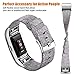 Maledan Compatible with Fitbit Charge 2 Bands for Women Men, Small, Light Grey