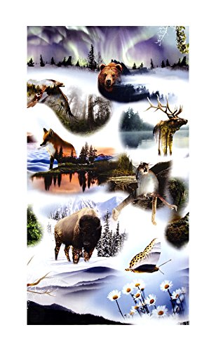 Pristine Wilderness Digital Print 34in Forest Animals Forest Fabric By The Yard