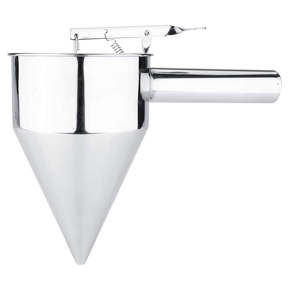 Stainless Steel Piston Funnel, Pancake Batter Dispenser with Stand, 800ml Funnel Cake Dispenser Pastry Funnel Baking Tool for Cupcake, Waffles, Muffin Mix, Crepes, Cake