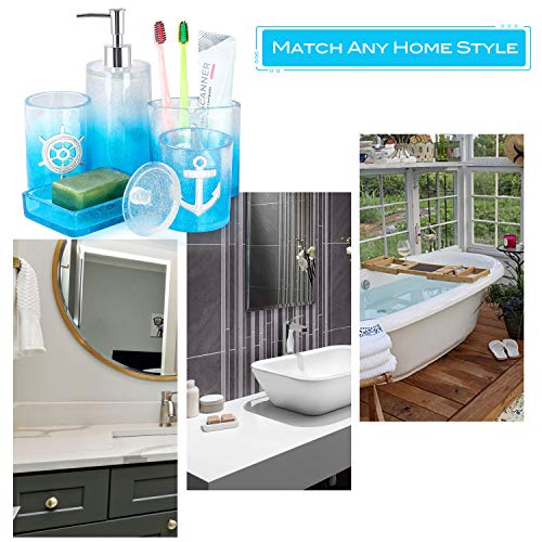 Bathroom-Accessories-Set-5-PCS-Resin-Glass-Bath-Ensemble-Set-Soap-Dispenser-Soap-Dish-Tumble-Cup-Toothbrush-Holder-Cotton-Canister-Modern-Bathroom-Home-Decor-Countertop-Vanity-Organizer Bathroom Accessories Set, 5 PCS Resin Glass Bath Ensemble Set - Soap Dispenser + Soap Dish + Tumble Cup + Toothbrush…