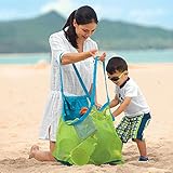 TFY Large & Portable Family Size Beach Mesh Bag Tote Organizer – Great for Toys, Balls and Beach Items