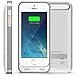 iPhone 5S Battery Case, iPhone 5 Battery Case - Maxboost Atomic S Portable Charger for iPhone 5/5S [MFI Certified] External Protective 2400mAh Battery Charging Juice Power Bank [Glossy White/Silver]