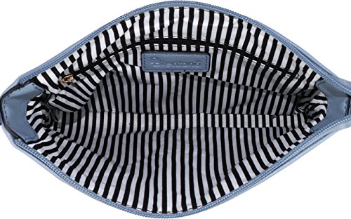B BRENTANO Vegan Multi-Zipper Crossbody Handbag Purse with Tassel Accents (Blue) - Thumbnail 5
