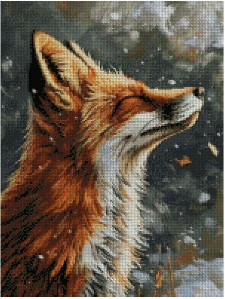 Fox Sideview Cotton Counted Cross Stitch Kits, 14ct aida, 150x200 Stitch 26x36cm Counted Fox Cross Stitch Kit