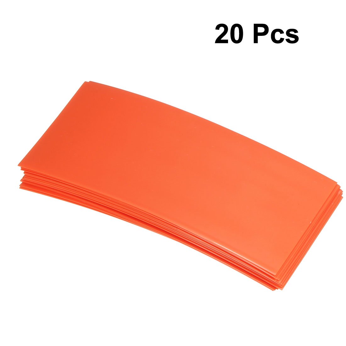 sourcingmap 18650 Battery Wrap PVC Heat Shrink Tubing 29.5mm Flat Width Pre Cut 72mm Orange Pack of 20 - Image 4