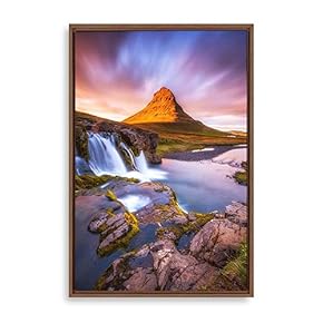 Framed Canvas Wall Art Waterfall Canvas Prints Home Artwork Decoration for Living Room,Bedroom - 16x24 inches