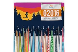 Gone For a Run Hooked on Medal Display for Runners - Medal & Race Bib Holder - Multiple Designs