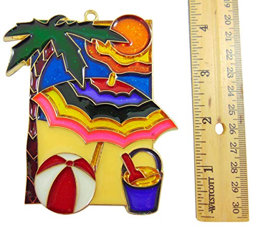 Westman Works Beach Scene Suncatcher Tropical Ornamental Window Decoration, 4 1/2 Inch