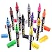 Liquid Chalk Markers, 12 Color Pen Set, Neon, Gold & Silver, 6mm Reversible Bullet/Chisel Tips, Easy Use Easy Clean, Free Tweezers, 40 Free Sticker Labels, BONUS Drawstring Bag