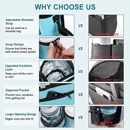 Luggage Travel Cup Holder for Different Size Cup Bottle丨With Adjustable Shoulder Straps Insulation 丨Free Your Hands丨Airplane Suitcase Luggage Accessories