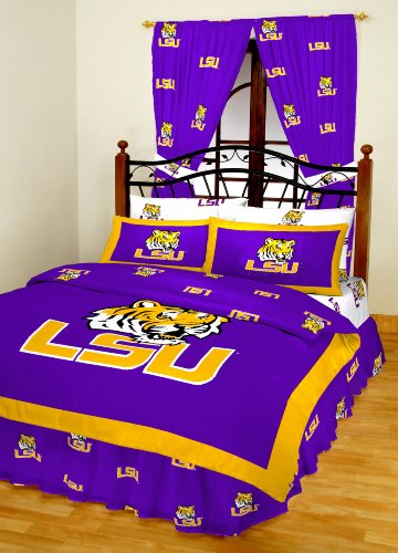 LSU TIGERS Bed-in-a-Bag Comforter, Sheets, 100% COTTON 6 pc Set TWIN