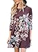 AlvaQ Women Casual Dresses for Juniors Fall Ladies Cotton Floral Maternity Midi Tshirt Dress, Purple, Large