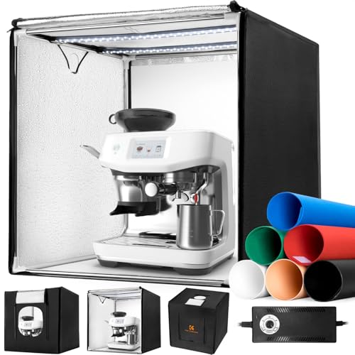 K&F CONCEPT Folding Photo Light Box 60 x 60 cm with 6 PVC Backgrounds | Studio Tent Mini Light Box Dimmable 5600K, Lighting Kit, Ideal for Photography Products and Jewellery, ZYRY06