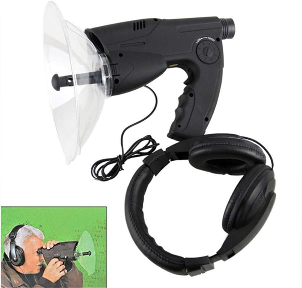 EMGOD Parabolic Microphone Bionic Ear,Bird Monoculars,with A Built-In 8X Zoom Monoculars Listening Distance Up To 300Ft / 100M(Including A Headset)