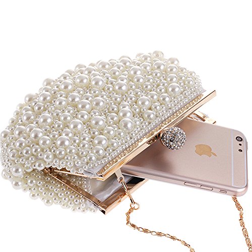 Evening Bag and Clutches Purse Clutch Pearl Beaded Evening Handbag for Women - Thumbnail 3