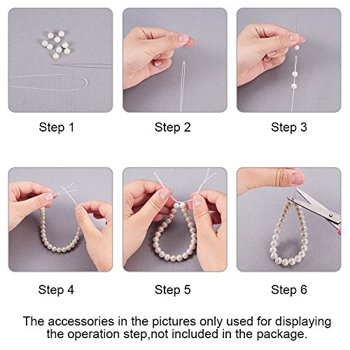 PandaHall Elite 116 Yards 0.5mm Round Waxed Polyester Cord Thread Beading String for Jewelry Making and Macrame Supplies White