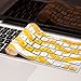 Kuzy Compatible with MacBook Keyboard Cover for Older Version MacBook Pro 13 15 17 inch and MacBook Air 13 inch, iMac Wireless Keyboard, Silicone Skin Key Board Protector, Chevron Yellow