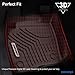 OEDRO Floor Mats Fit for 2015-2025 Ford Edge, Unique Black TPE All-Weather Guard Includes 1st and 2nd Row: Front, Rear, Full Set Liners