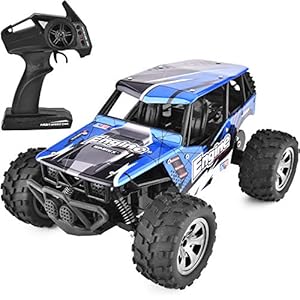 SIMREX A230 RC Cars High Speed 20MPH Scale RTR Remote Control Brushed Monster Truck Off Road Car Big Foot RC 2WD Electric Power Buggy W/2.4G Challenger Blue