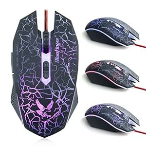 Amazon.com: BlueFinger Gaming Mouse USB Wired 4Color Adjustable DPI 7