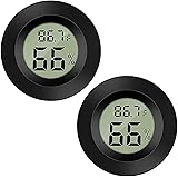 Meggsi 2 Pack Mini Digital Hygrometer Gauge Indoor Thermometer, LCD Monitor Temperature Outdoor Humidity Meter for Humidors G