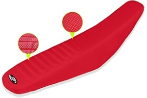 PROOTOM Motorcycle Seat Cover Universial Dirt Bike Gripper Soft Seat Cover Cushion with Particle Surface for CRF YZF RM KXF KLX TTR SX EXC (Red)