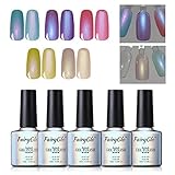 5PCS Pearl Nail Polish Mermaid Gel Manicure Salon Decor Nail Art Elegant Shell Shiny Under Light UV LED Soak Off Gift Set FairyGlo 10ml 001