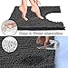 Yimobra Toilet Rug U Shaped Washable 24x20 Inch - Ultra Soft Absorbent Chenille Bath Rugs for Toilet, Quick Dry & Machine Washable, Non Slip Contour Bathroom Mat, Dark Gray
