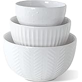 HAPPY KIT Ceramic Mixing Bowls Set, Nesting Bowls Set For Kitchen,Large 5/3/1.5 Quart Bowl Set of 3, Prep Serving Bowl for Baking and Mixing Salad,Oven, Microwave and Dishwasher Safe