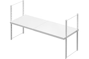 GEDLIRE Adjustable Closet Shelf Organizer, Heavy-Duty Metal Closet Tension Shelf Board, Expandable Locker Shelf Dividers for Cabinet, Cupboard, Wardrobe, Closet Organization, 17”-31” L x 11.8” W