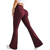 OYOANGLE Women's Flare Bootcut Leggings High Waist Tummy Control Butt Lifting Workout Gym Casual Yoga Pants