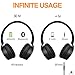 LINPA M1 Bluetooth Headphones Over Ear, Hi-Fi Stereo Wireless Headset, 30Hrs Playtime, Soft Memory-Protein Earmuffs, w/Built-in Mic and Wired Mode for TV/Cell Phones/PC